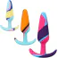 Набор из 3 анальных пробок Doc Johnson Mood Naughty 1 Kaleidoscope Trainer Set, разноцветный - Фото №1