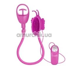 Вакуумная помпа для клитора с вибрацией Advanced Butterfly Clitoral Pump, розовая - Фото №1
