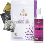 Набор Amor: лубрикант Vibratissimo Play Gel Med 250 мл + Amor Set Mix 100 шт - Фото №1