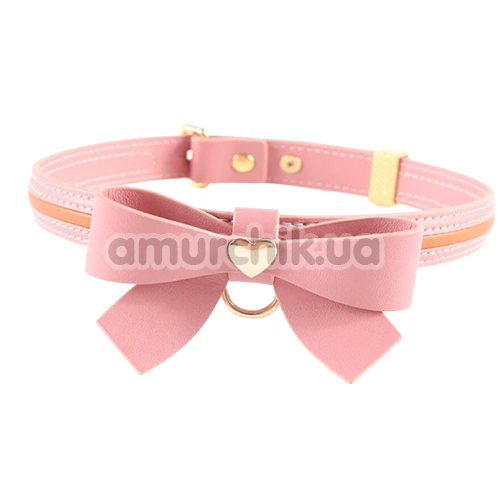Ошейник с поводком Lockink Sevanda Love Heart Butterfly Leather Collar, розовый