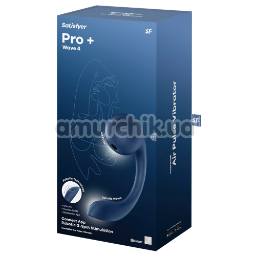 Вібратор для точки G Satisfyer Pro+ Wave 4, синій