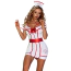 Костюм медсестры JSY Sexy Lingerie 8016, бело-красный: платье + трусики-стринги + головной убор + пояс + стетоскоп - Фото №1