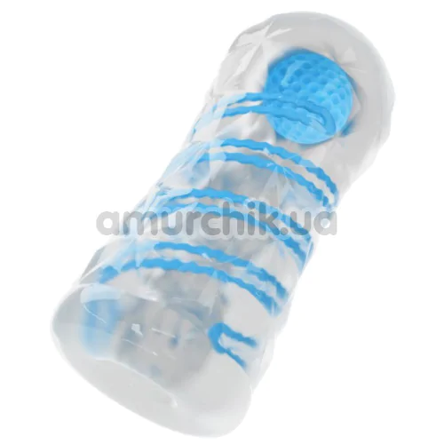 Мастурбатор Pretty Love Transparent Spiral Masturbator, голубой
