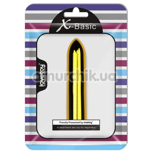 Кліторальний вібратор X-Basic Bullet Long One Speed, золотий
