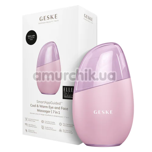 Массажер для глаз и лица Geske Cool & Warm Eye and Face Massager 7 in 1, светло-розовый