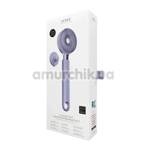 Звукова щітка для тіла Geske Sonic LED Full-Body Brush 9 in 1, бузкова