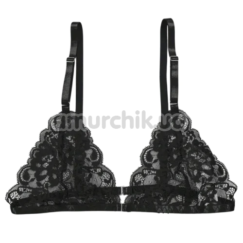 Комплект Star Night Bra Garter Belt, черный: бюстгальтер + трусики с гартерами