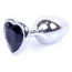 Анальна пробка з чорним кристалом Exclusivity Jewellery Silver Heart Plug, срібна - Фото №1