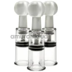 Вакуумные стимуляторы для сосков и клитора Size Matters Max Twist Clit & Nipple Tripple Sucker Set, белые - Фото №1