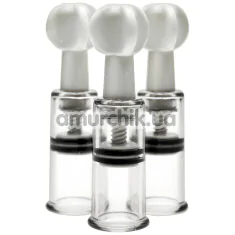 Вакуумні стимулятори для сосків та клітора Size Matters Max Twist Clit & Nipple Tripple Sucker Set, білі - Фото №1