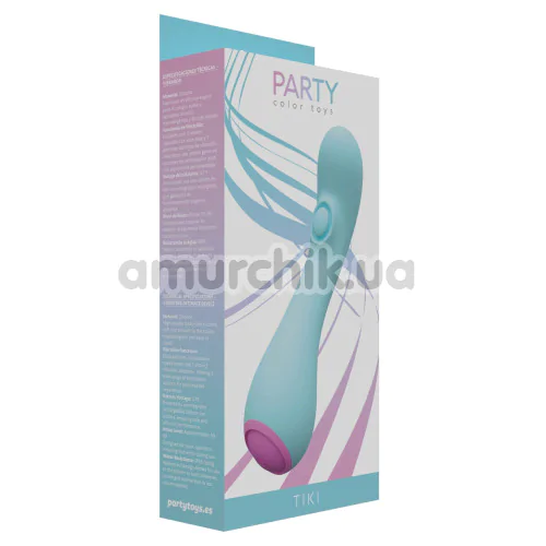 Вібратор для точки G з пульсацією Party Color Toys Tiki, бірюзовий