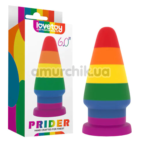 Анальная пробка LoveToy Prider 6, радужная