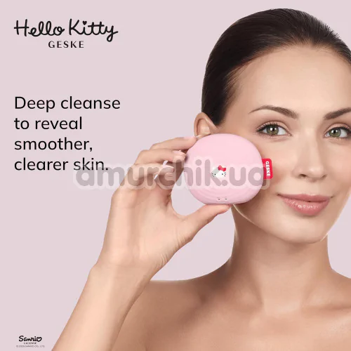 Ультразвуковая щетка для лица Geske Sonic Facial Brush 4 in 1 - Hello Kitty, светло-розовая