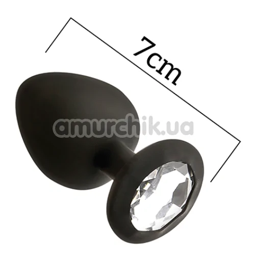 Анальная пробка с прозрачным кристаллом Mai Attraction Pleasure Toys S №47, черная