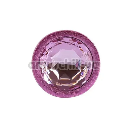 Анальная пробка с розовым кристаллом Matrix Mont Nebula Pink Gem Metal Plug M, розовая
