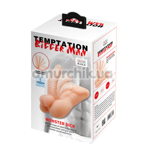 Фаллоимитатор с мужским торсом Temptation Bigger Man Monster Dick, телесный