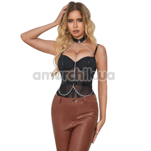 Боди Star Night Collar Chain Mesh Teddy, черное
