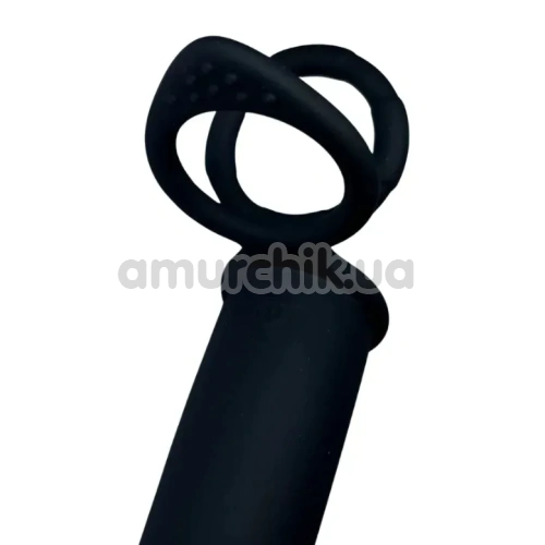 Анальна насадка з вібрацією Double Penetration Vibrator With Remote Controller, чорна