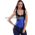 Корсет DS Fetish Vintage Satin Underbust Corset, синий - Фото №1