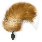 Анальна пробка з рудим хвостиком Art Of Sex Silicone Butt Plug Foxy Fox M, чорна - Фото №1