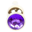 Анальна пробка з фіолетовим кристалом Exclusivity Jewellery Gold Plug Long, золота - Фото №2