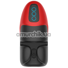 Мастурбатор з вібрацією Crushious Pancho, чорно-червоний - Фото №1