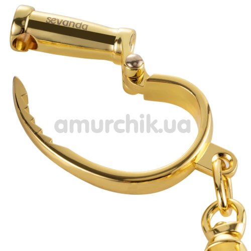 Наручники Lockink Sevanda Love-Slave & Pretty-Sub BDSM Bondage-Toy Handcuffs, золоті