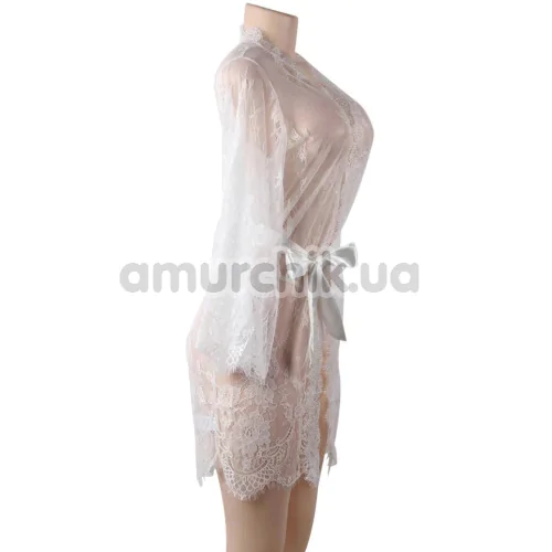 Комплект Star Night Valerie Lace Robe, білий: халатик + трусики-стрінги