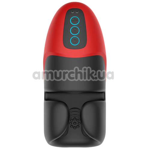 Мастурбатор з вібрацією Crushious Pancho, чорно-червоний - Фото №1