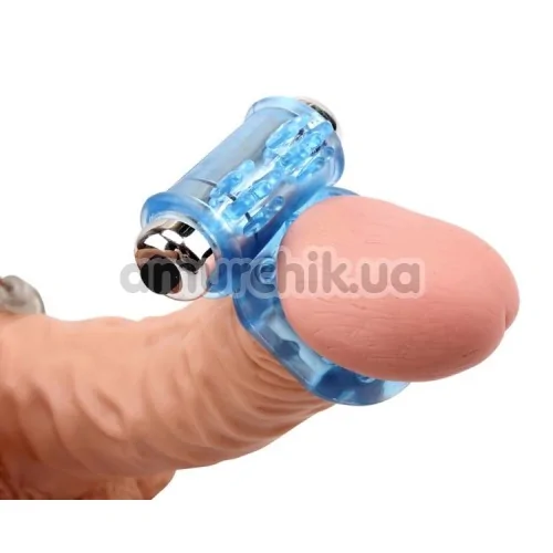 Виброкольцо Get Lock Vibrating Bull Ring, голубое