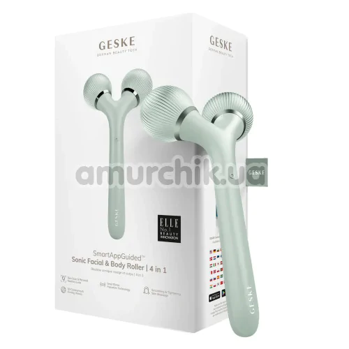 Ультразвуковий масажер Geske Sonic Facial & Body Roller 4 in 1, зелений