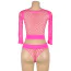 Комплект Star Night Hollow Out Fishnet Lingerie Set, розовый: топ + трусики-стринги - Фото №9