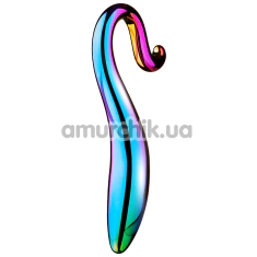 Фаллоимитатор Glamour Glass Elegant Curved Dildo, радужный - Фото №1