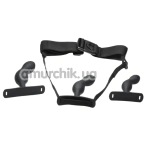 Набор из 3 стимуляторов простаты с поясом Master Series P-Spot Plugger Trainer Set, черный - Фото №1