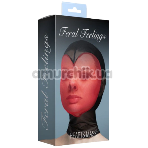 Маска Feral Feelings Hearts Mask, черно-красная