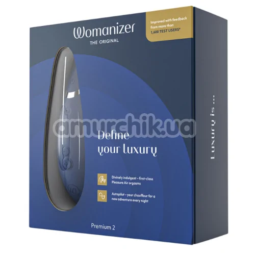 Симулятор орального секса для женщин Womanizer Premium 2, синий