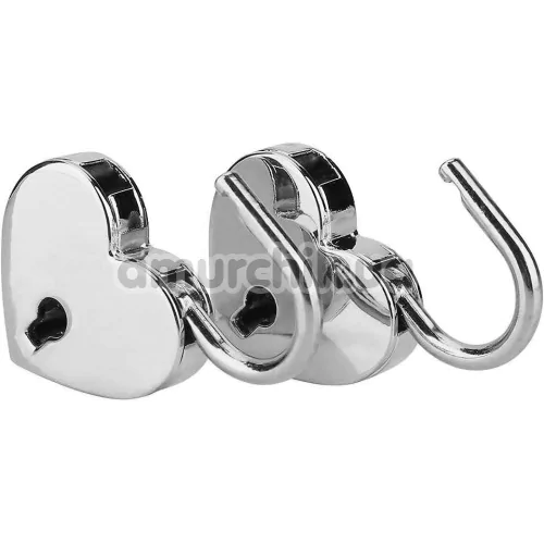 Набор из 2 замков с ключами Liebe Seele Heart-Shaped Lock, серебряный