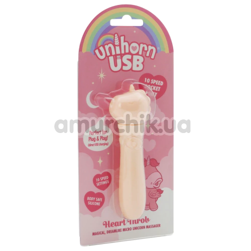 Кліторальний вібратор Unihorn Usb Heart Throb, рожевий