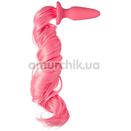 Анальна пробка з рожевим хвостом Unicorn Tails Pastel, рожева