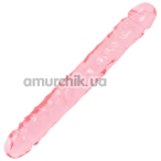 Двуконечный фаллоимитатор Doc Johnson Crystal Jellies Jr. Double Dong 12, розовый - Фото №1