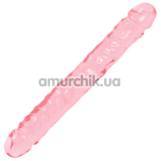 Двуконечный фаллоимитатор Doc Johnson Crystal Jellies Jr. Double Dong 12, розовый - Фото №1