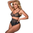 Комплект Star Night Luxury Rhinestone Lingerie Set, чорний: бюстгальтер + трусики-стрінги + корсет - Фото №3