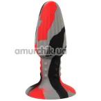 Анальна пробка Anos Tricolour Butt Plug With Suction Cup, мультикольорова - Фото №1