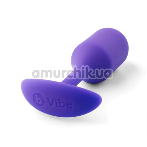Анальна пробка зі зміщеним центром ваги B-Vibe Snug Plug 2, фіолетова