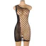 Сукня Star Night Hollow Out Single Shoulder Rhinestone Fishnet Dress, чорна - Фото №5