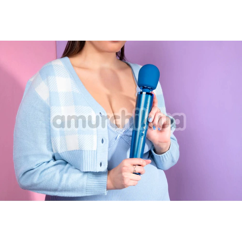 Универсальный вибромассажер Le Wand Rechargeable Vibrating Massager, синий
