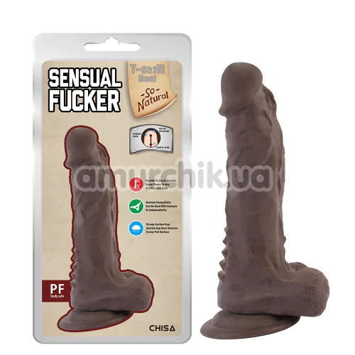 Фаллоимитатор T-skin ReaL Sensual Fucker, коричневый