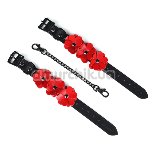 Фиксаторы для рук Liebe Seele Flower Rhythm Leather Handcuffs, черно-красные