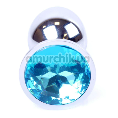 Анальна пробка з блакитним кристалом Exclusivity Jewellery Silver Plug, срібна