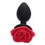 Анальная пробка с красной розой Alume Silicone Rose Plug S, черная - Фото №5